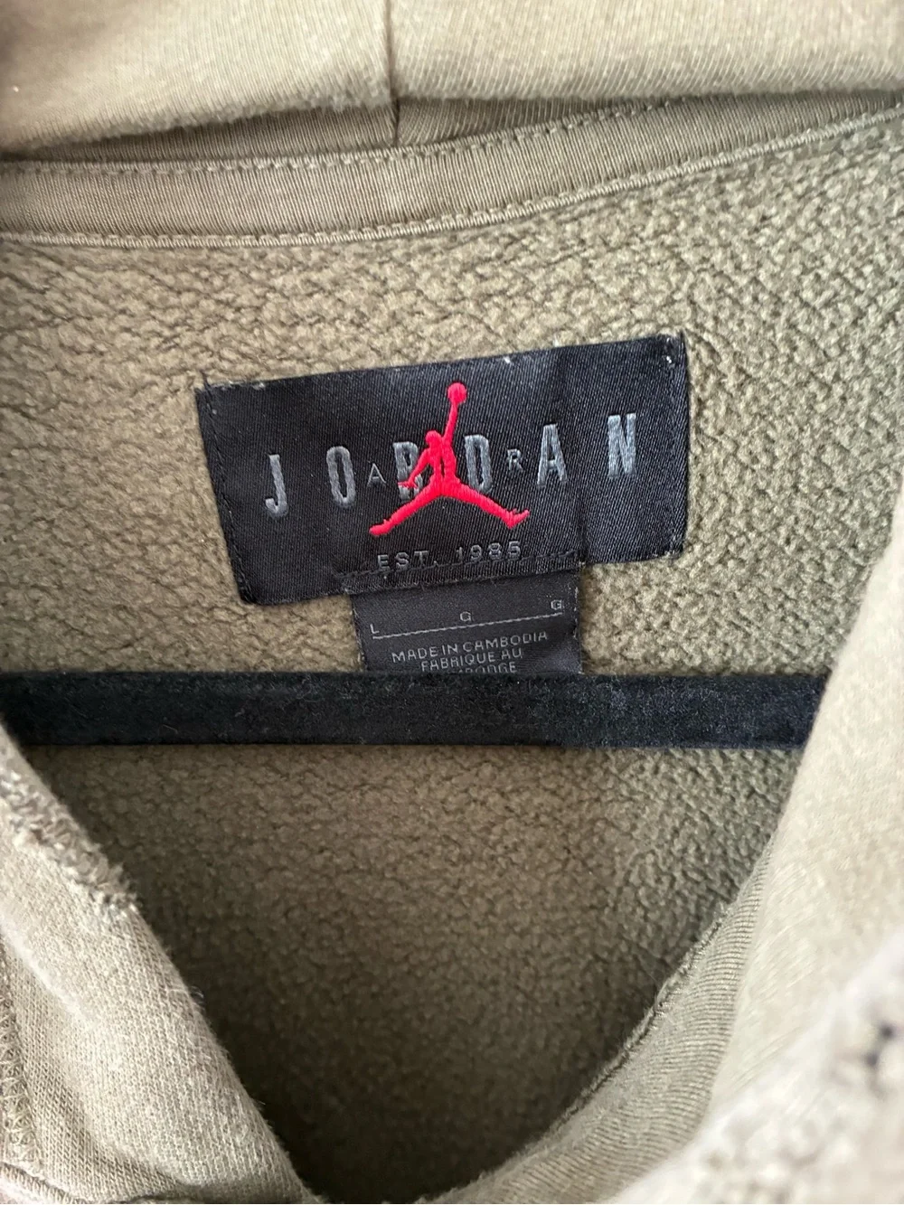 Men Jordan hoodie with graphic text 'WHO SAID MAN WAS NOT MEANT TO FLY?'